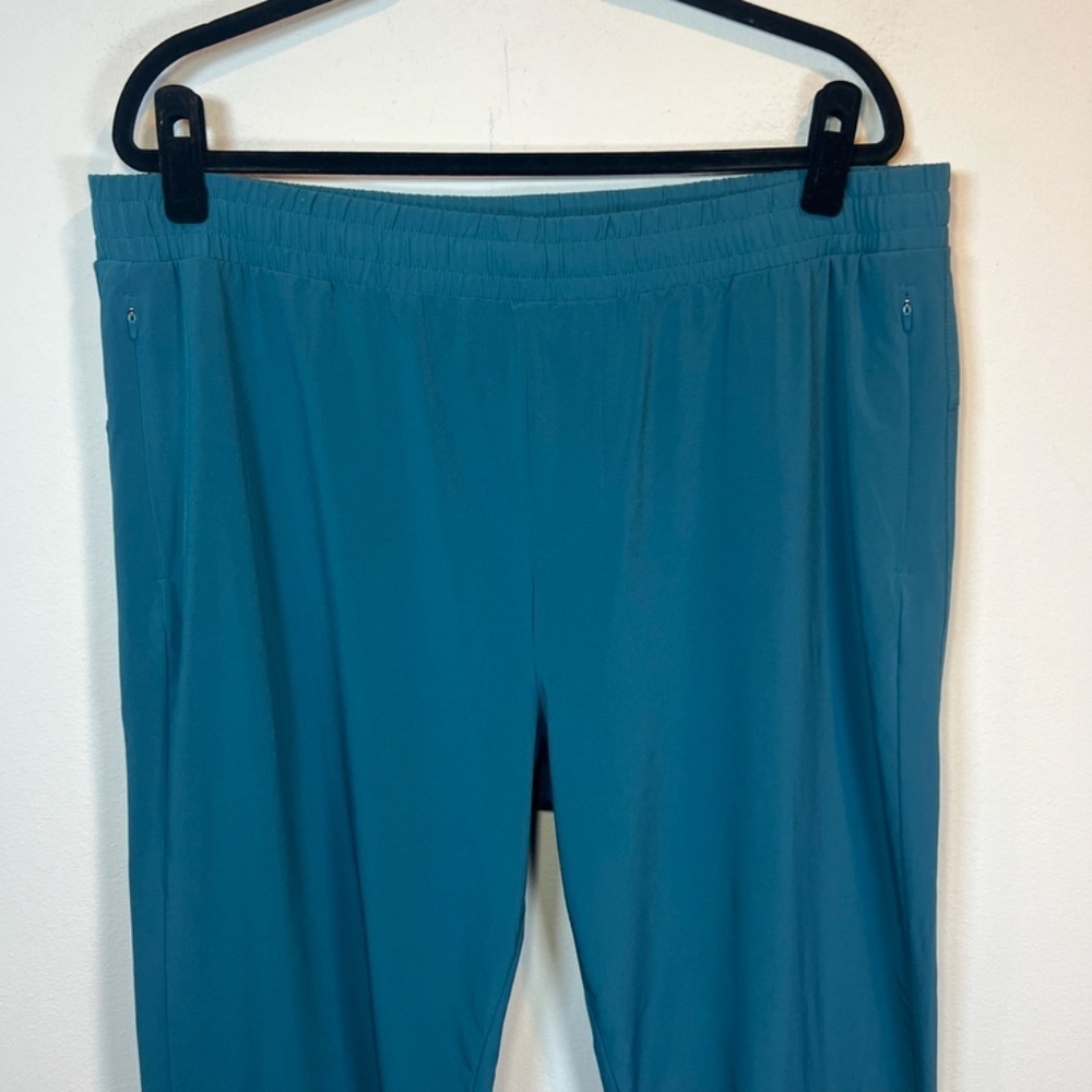All in Motion Athletic Pants Teal Pocket Drawstring Taper Lightweight Workout XL - Picture 2 of 13